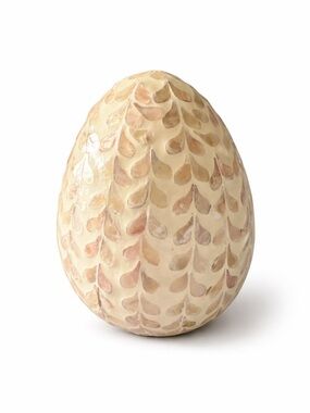 Carved Mother of Pearl Egg Sculpture